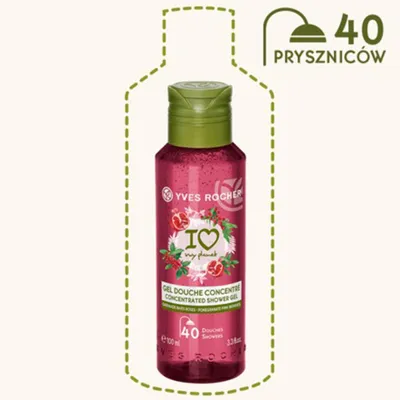 Yves Rocher I Love My Planet, Gel Douche Concentre Grenade & Baies Roses (Skoncentrowany żel pod prysznic `Owoc granatu i czerwony pieprz`)