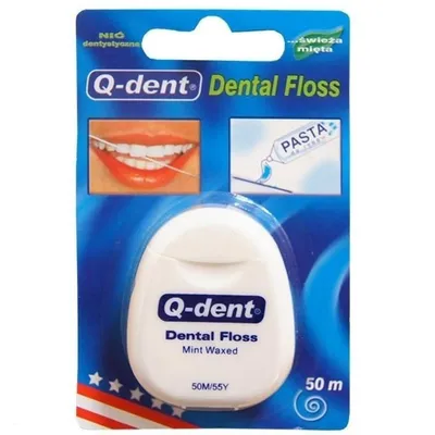 Q-dent Dental Floss Mint Waxed (Nić dentystyczna)