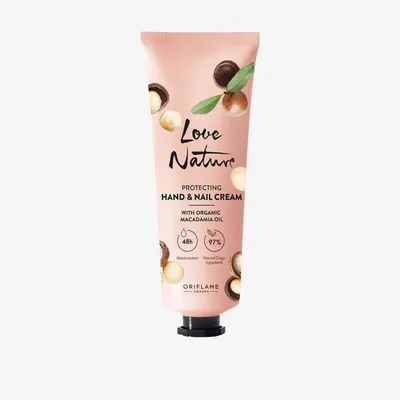 Oriflame Love Nature, Protecting Hand & Nail Cream with Organic Macadamia Oil (Ochronny krem do rąk i paznokci z organicznym olejkiem z makadamia)
