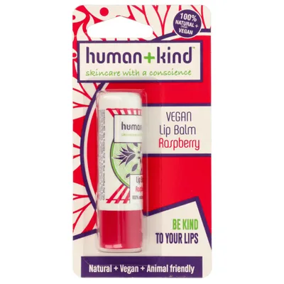 Human + kind Vegan Lip Balm Raspberry (Balsam do ust o zapachu malin)