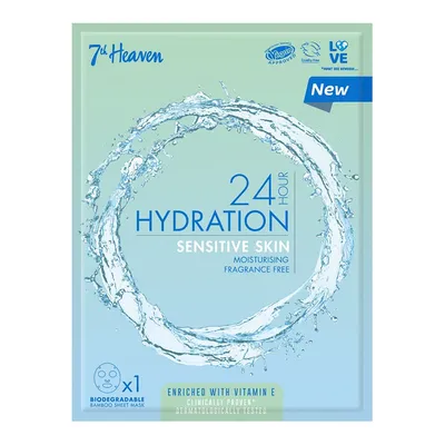7th Heaven 24 Hour Hydration,  Sensitive Skin Mask (Ultranawilżająca maseczka w płachcie do skóry wrażliwej)