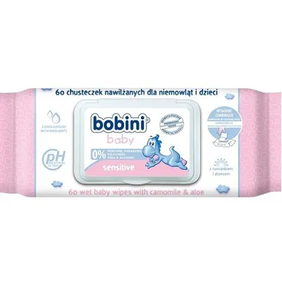 Bobini Baby Sensitive, Chusteczki nawilżane dla niemowląt i dzieci