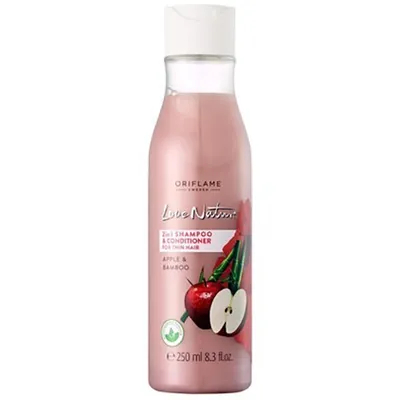 Oriflame Love Nature, Apple & Bamboo, 2 in 1 Shampoo & Conditioner for Thin Hair (Szampon 2 w 1 z jabłkiem i bambusem do włosów cienkich)