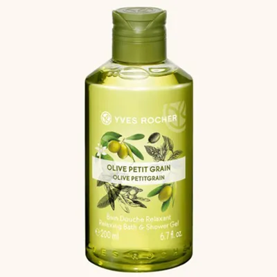 Yves Rocher Les Plaisirs Nature, Bain Douche Relaxant Olive & Petit Grain (Relaksujący żel pod prysznic i do kąpieli `Oliwka i petit grain`)