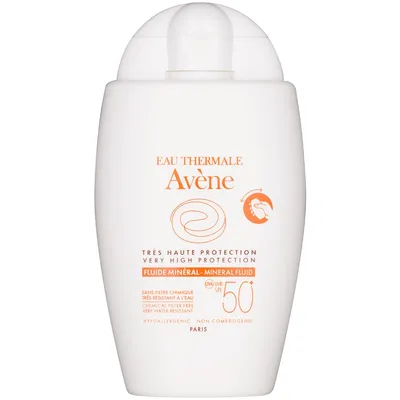 Eau Thermale Avène Sun Care, Very High Protection Mineral Fluid  SPF 50+ (Fluid mineralny bez koloru bardzo wysoka ochrona przeciwsłoneczna SPF 50+)
