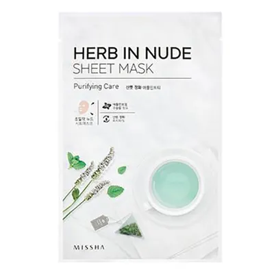 Missha Herb in Nude, Sheet Mask Purifing Care (Maska bawełniana z kompleksem herbacianym)