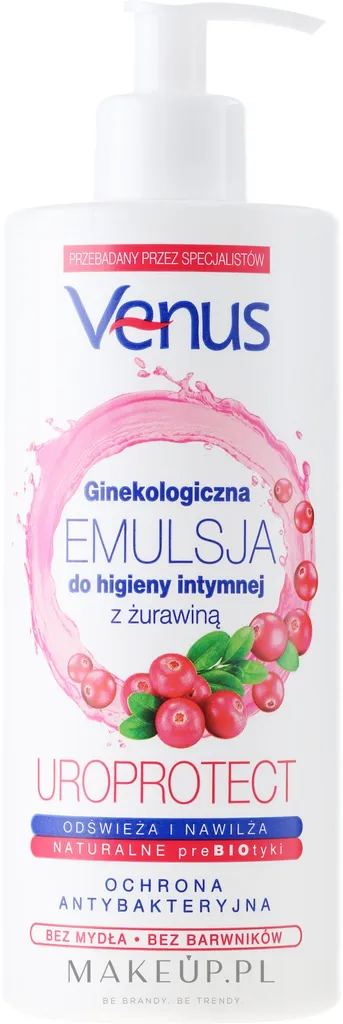 Venus Uroprotect, Hipoalergiczna emulsja do higieny intymnej z prebiotykami 'Żurawina + kwas mlekowy'