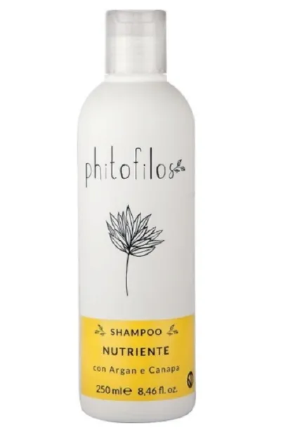 Phitofilos Shampoo Nutriente Con Argan e Canapa (Szampon odżywczy z arganem i olejem z konopii)
