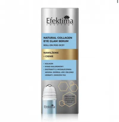 Efektima Natural Collagen Eye Glam,  Roll-on pod oczy -  serum do skóry wokół oczu ` Nawilżanie + cienie`