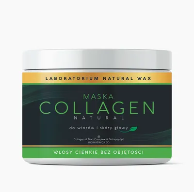 Laboratorium Natural Wax Collagen, Maska do włosów i skóry głowy do włosów cienkich bez objętości