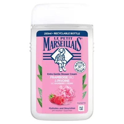 Le Petit Marseillais Framboise Bio & Pivoine Extra Gentle Shower Cream (Żel pod prysznic kremowy Malina Bio i Piwonia  (nowa wersja))