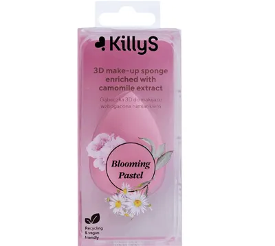 KillyS Blooming Pastel, 3D Makeup Sponge enriched with Camomile Extract (Gąbeczka 3D do makijażu z ekstraktem z rumianku)