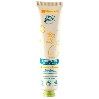 La Saponaria Bio & Smile, Dentifricio Protettivo Zenzero & Limone (Pasta do zębów `Imbir i cytryna`)