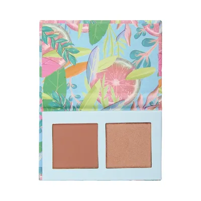 BYS Cosmetics 2pc Mini Graphic Blush & Bronze Palette Floral (Paleta do konturowania)