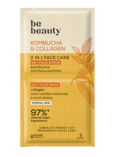 bebeauty Kombucha & Collagen 2 in 1 Face Care (Scrub i maseczka do twarzy)