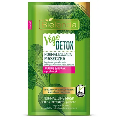 Bielenda Vege Detox, Normalizująca maseczka `Jarmuż & Burak + prebiotyk`