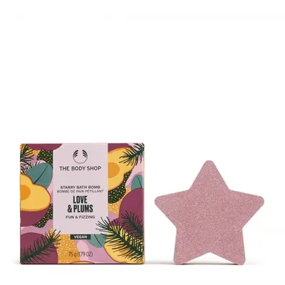 The Body Shop Love & Plums, Starry Bath Bomb (Wegańska kula do kąpieli `Miłość i Śliwki`)