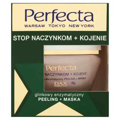 Perfecta Stop naczynkom + Kojenie, Glinkowy enzymatyczny peeling + maska