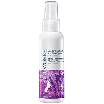 Avon Foot Works, Deodorising Foot and Shoe Spray with Lavender (Lawendowy spray do stóp i obuwia z ochroną przeciwzapachową)