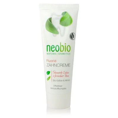Neobio Natural Cosmetics Fluorid Zahncreme (Pasta do zębów z fluorem z bio miętą i rozmarynem)