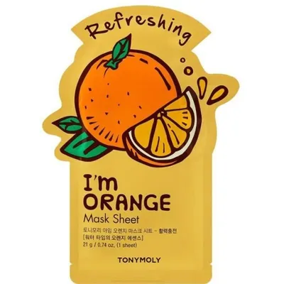 Tony Moly I'm Real, Orange Mask Sheet Refreshing (Maska w płacie z ekstraktem z pomarańczy odświeżająca)
