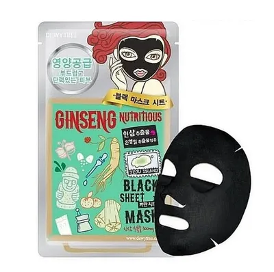 Dewytree Ginseng Nutritious Black Sheet Mask (Maska do twarzy w płachcie z odżywczym żeń-szeniem)