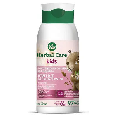 Herbal Care Kids, Dwufazowa oliwka do kąpieli `Kwiat migdałowca`