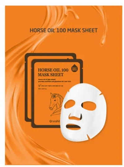 SeaNtree Horse Oil 100 Mask Sheet (Odżywcza maseczka na bawełnianej płachcie z naturalnym ekstraktem z oleju końskiego)