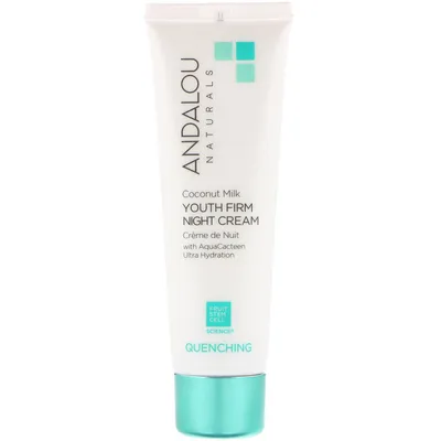 Andalou Naturals Quenching, Coconut Milk Youth Firm Night Cream (Odżywczy krem na noc z mlekiem kokosowym)