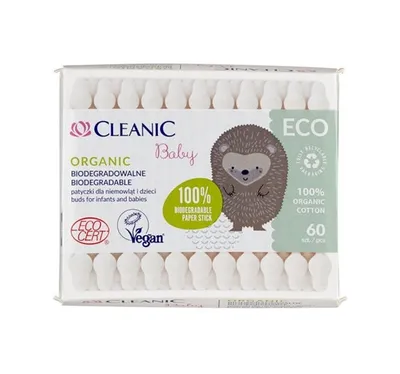 Cleanic Baby ECO Organic, Patyczki higieniczne dla niemowląt i dzieci