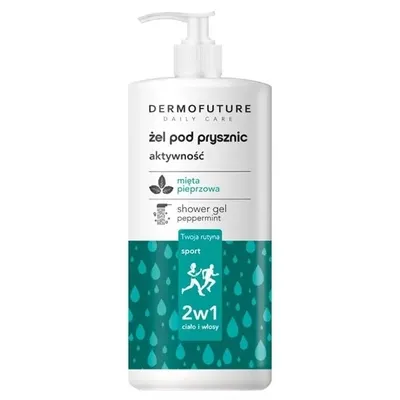 Dermofuture Precision Aktywność, Żel pod prysznic  do ciała i włosów `Mięta pieprzowa`