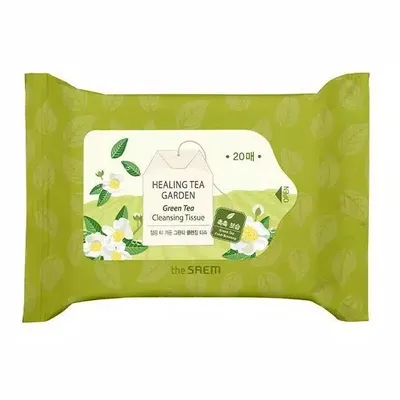 The Saem Healing Tea Garden, Green Tea Cleansing Tissue (Chusteczki do demakijażu)