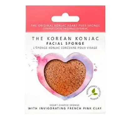 Konjac Sponge Company The Korean Konjac Sponge with Invigorating French Pink Clay (Gąbka z różową glinką `Serduszko`)