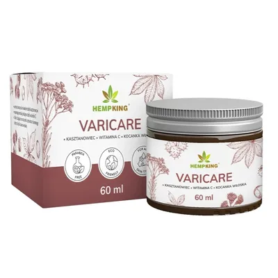 Hemp King Varicare, Maść `Naturalne wsparcie w walce z popękanymi naczynkami`