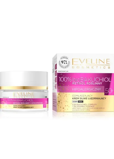 Eveline Cosmetics 100% bioBakuchiol, Odmładzający krem silnie ujędrniający 50+ na dzień i noc