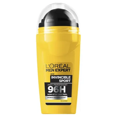 L'Oreal Paris Men Expert, Invincible Sport 96H, Anti-Perspirant Deodorant Roll-On (Antyperspirant dla mężczyzn)