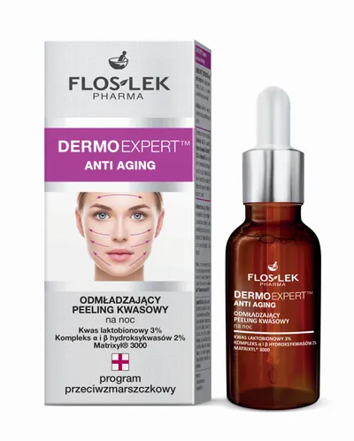 Floslek Dermo Expert, Anti-Aging, Odmładzający peeling kwasowy