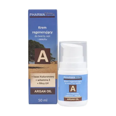 Pharma Vitta Argan Oil, Krem regenerujący do twarzy, szyi i dekoltu