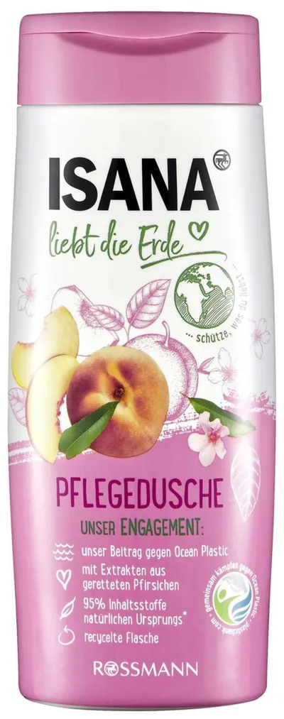 Isana Liebt die Erde, Pflegedusche (Żel pod prysznic brzoskwiniowy)