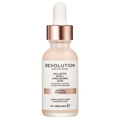 Revolution Skincare Skin Mild Exfoliator 5 % Lactic Acid + Hialuronid Acid (Łagodzące serum z kwasem mlekowym i hialuronowym)