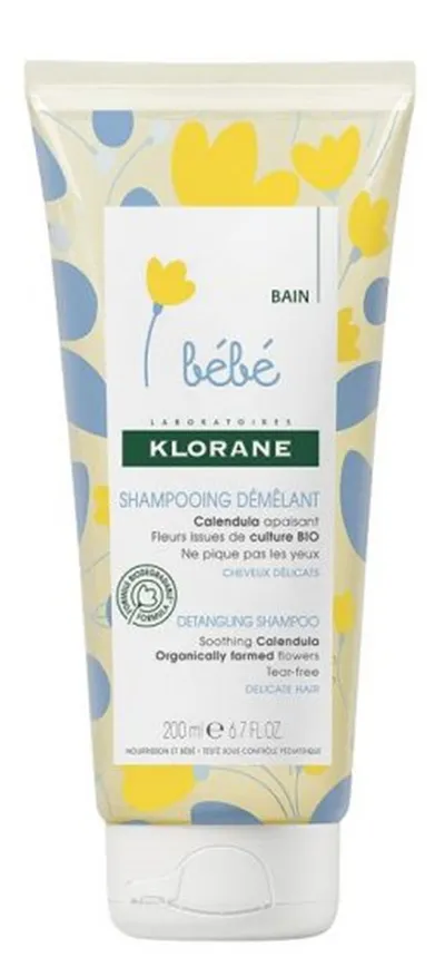 Klorane Bebe, Shampoing Demelant au Calendula (Szampon ułatwiający rozczesywanie z kojącym nagietkiem)