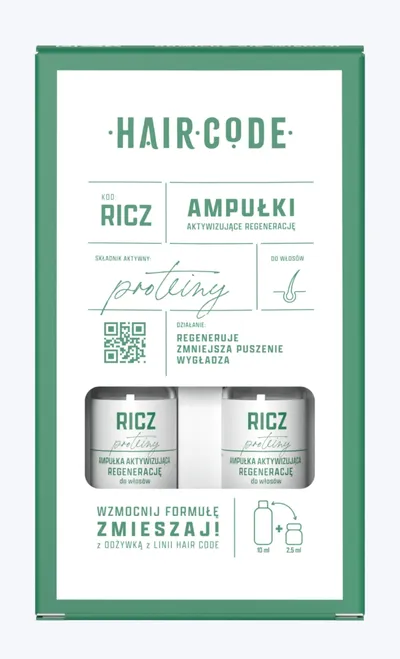  Hair Code RICZ, Ampułki do włosów aktywizujące regeneracje