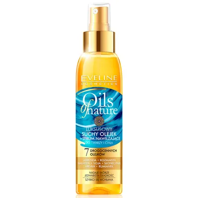 Eveline Cosmetics Oils of Nature, Luksusowy suchy olejek + serum nawilżające do twarzy i ciała `7 drogocennych olejków`