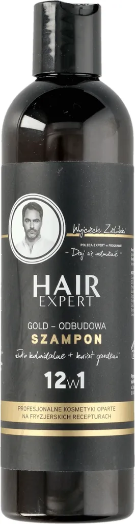 Hair Expert Gold - Odbudowa, Szampon do włosów 12w1 `Złoto koloidalne i kwiat gardenii`
