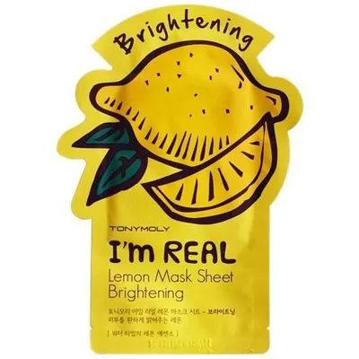 Tony Moly I'm Real, Lemon, Mask Sheet (Rozjaśniająca maseczka do twarzy)