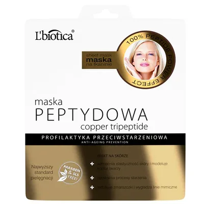 L'biotica Home SPa, Maska peptydowa `Profilaktyka przeciwstarzeniowa - Copper Tripeptide`