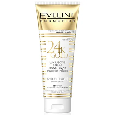 Eveline Cosmetics 24 K Gold, Luksusowe serum modelujące brzuch, uda i pośladki
