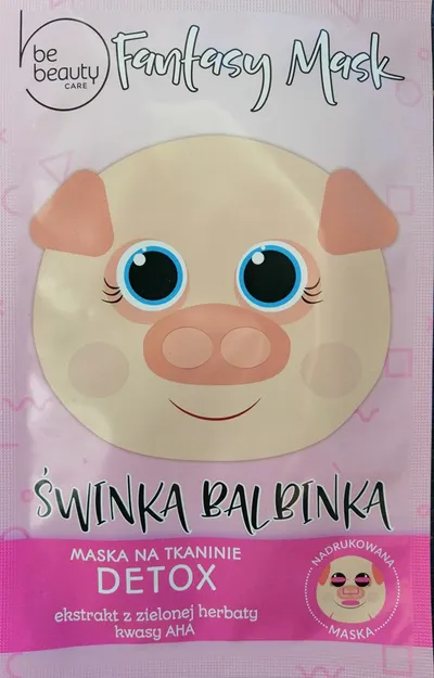 bebeauty Care, Fantasy Mask, Maska na tkaninie detox `Świnka Balbinka`