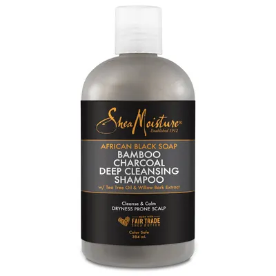 Shea Moisture African Black Soap Bamboo Charcoal, Shampoo (Szampon do włosów)