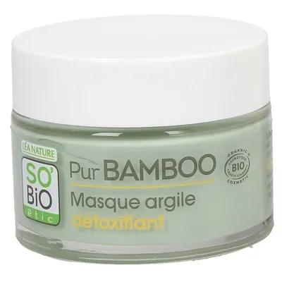 SO'BiO Etic Pur Bamboo, Masque Argile Detoxifiant (Detoksykująca maseczka do twarzy z glinką i bambusem)
